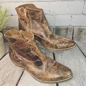 DIBA TRUE DISTRESSED LEATHER COWBOY BOOT ANKLE BOOTS LEATHER WOMENS 8